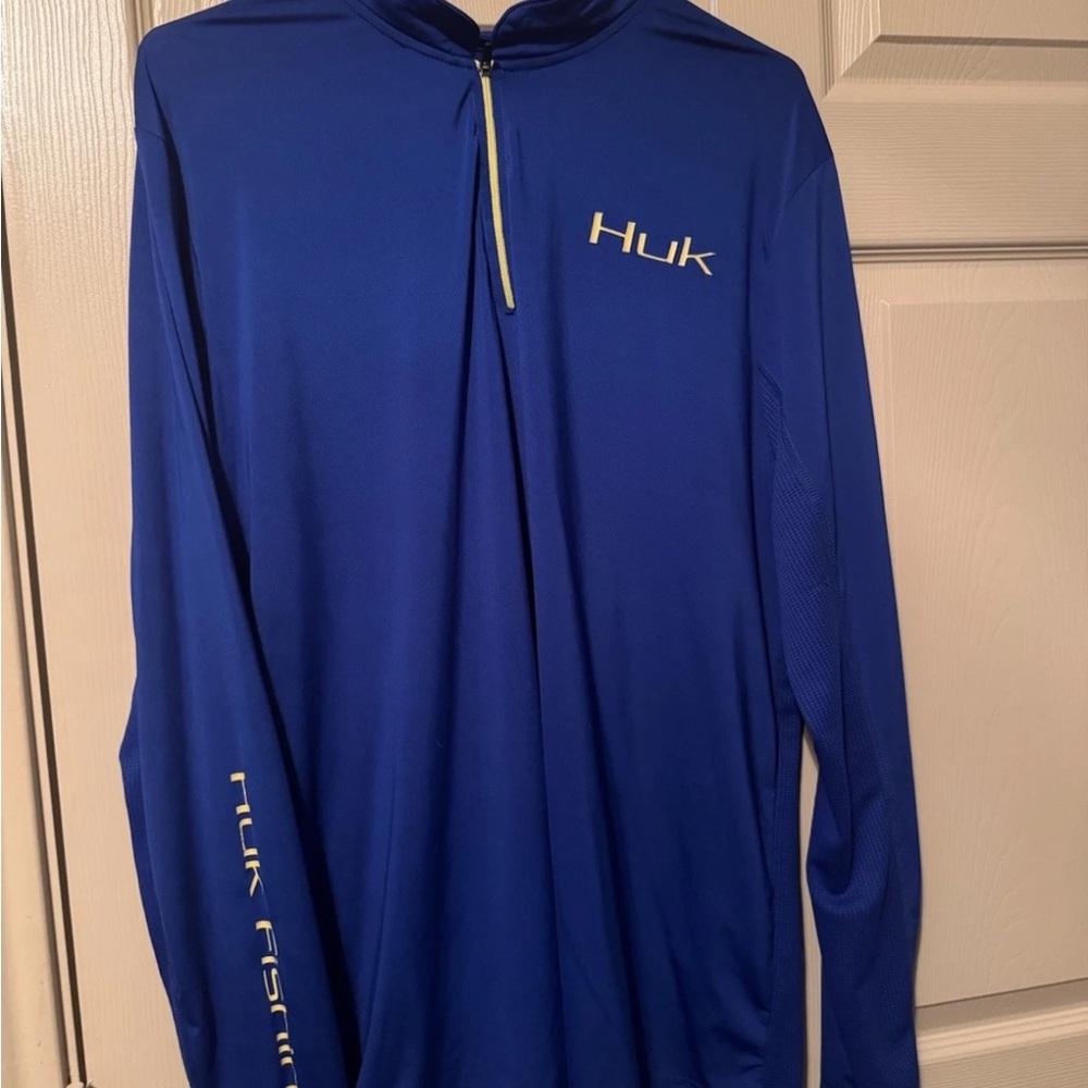 Huk Fishing Performance 1/4 Zip Dri-Fit Pullover Blue Men's Large‎